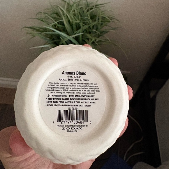 Zodax Ananas Blanc Pineapple ceramic candle - Picture 7 of 8